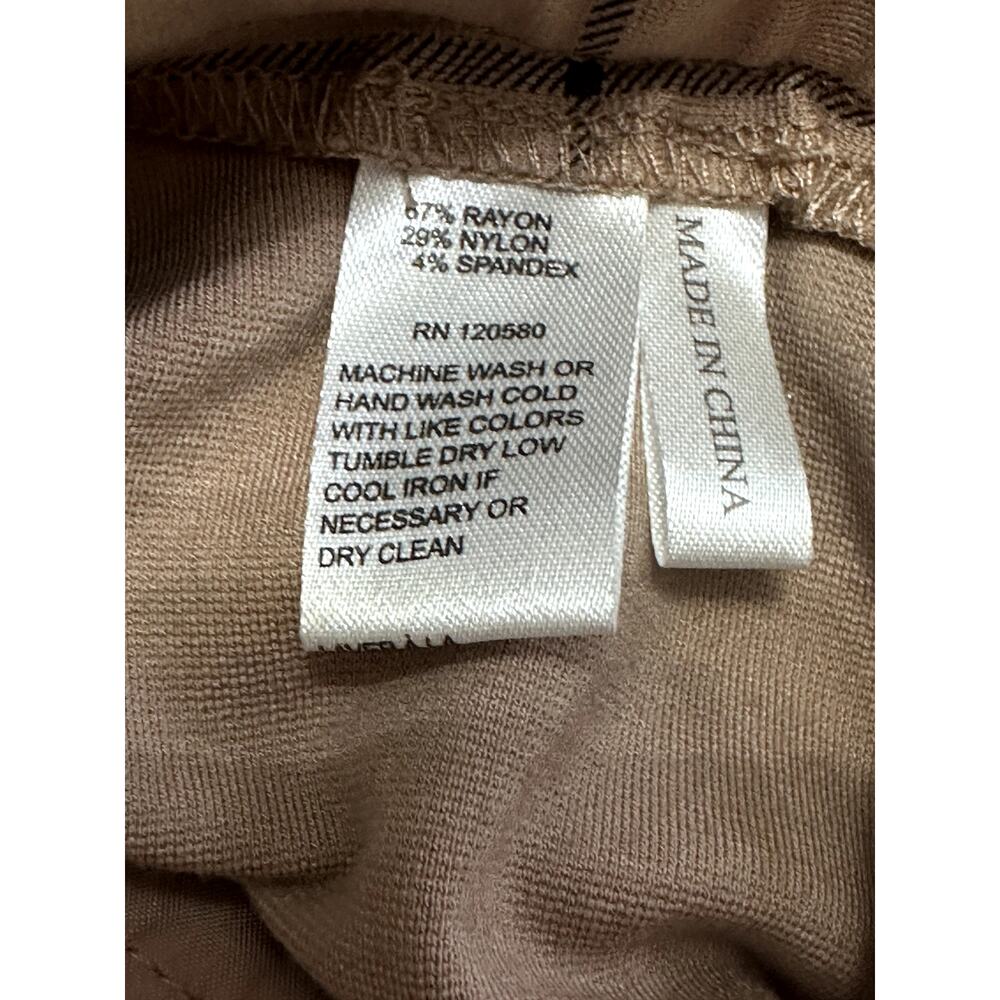 Amanda + Chelsea Crop Pants Windowpane Print Ankle-Length Cut Brown W US 14 NWOT - Picture 9 of 9